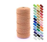 Premium Makramee Garn 3mm X 50/100/200/500m Rope Baumwollgarn Baumwollkordel Makrameegarn Wolle Schnur Geflochten Dick Macramee Yarn Kordel Baumwolle Braided Cotton Cord Baumwollseil (50m,30)