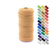 Premium Makramee Garn 3mm X 50/100/200/500m Rope Baumwollgarn Baumwollkordel Makrameegarn Wolle Schnur Geflochten Dick Macramee Yarn Kordel Baumwolle Braided Cotton Cord Baumwollseil (50m,31)