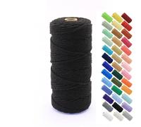 Premium Makramee Garn 3mm X 50/100/200/500m Rope Baumwollgarn Baumwollkordel Makrameegarn Wolle Schnur Geflochten Dick Macramee Yarn Kordel Baumwolle Braided Cotton Cord Baumwollseil (50m,18)