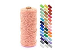 Premium Makramee Garn 3mm X 50/100/200/500m Rope Baumwollgarn Baumwollkordel Makrameegarn Wolle Schnur Geflochten Dick Macramee Yarn Kordel Baumwolle Braided Cotton Cord Baumwollseil (50m,29)