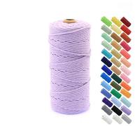 Premium Makramee Garn 3mm X 50/100/200/500m Rope Baumwollgarn Baumwollkordel Makrameegarn Wolle Schnur Geflochten Dick Macramee Yarn Kordel Baumwolle Braided Cotton Cord Baumwollseil (100m,22)