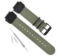 Premium Nylon Armband kompatibel mit Casio SGW-500 / SGW-300 / SGW-400H / AE-1000W / AE-1100 / AE-1200 / W-735H / W-S210 / W-800H / W-216/210/200 / AQ-S810W / AE. Q-1100 Ersatz-Uhrenarmband aus Leder