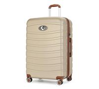 Premium Reisekoffer 4 Rollen - Hartschalen Trolley Koffer, Leicht & Stabil, TSA-Schloss, Erweiterbar, Großes Fassungsvermögen - Perfekt für Urlaub & Geschäftsreisen Champagner Mittlerer Koffer 24 Zoll