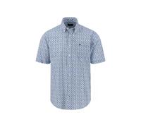Fynch-Hatton Kurzarmhemd Premium Retro Print – Baumwolle, Allover-Print, Button-Down, Pine Green L