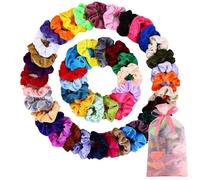 Premium Samt Haargummis sanfte, knitterfreie für alle Haartypen bequeme Haargummis für Frauen und Mädchen in verschiedenen trendigen Farben (mixing colours,10)