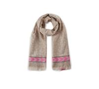 Premium Schal aus hochwertiger Baumwollmischung mit Leo-Muster beige - Gr. - one size