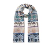 Premium Schal aus reiner Seide mit Mustermix und Streifenmuster blau - Gr. - one size