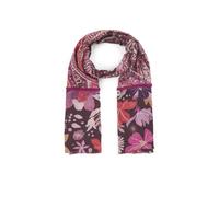 Premium Schal aus Wollmischung mit appliziertem Zierband und Paisleymuster lila - Gr. - one size