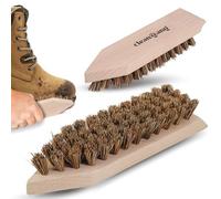 Premium Schmutzbürste für Schuhe - Schuhputzbürste mit Kokosfasern und ergonomischem Holzgriff - Naturborsten zur kraftvollen Reinigung ihrer Schuhe und Stiefel Boot Champ