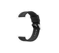 Premium Schwarzes Silikon Uhrenarmband - 20mm Silberschnalle