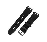 Premium Silikon Swatch Uhrenarmband Ersatz Black 17 mm
