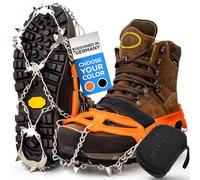 Premium Steigeisen für Bergschuhe mit 19 Spikes - Profi Anti-Rutsch Schuhkrallen für Schnee & EIS - Winter Grödel Spikes für Schuhe - Schuh-Ketten zum Wandern - Grödeln Eisspikes