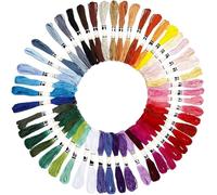 Premium Stickgarn Set, 50 Farben Baumwollgarn, 8 Meter pro Strang, 6 Stränge je Farbe, für Stickerei und Bastelarbeiten