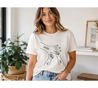 Premium T Shirt mit eigenem Text - Hand in Hand