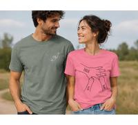 Premium T-Shirt mit eigenem Text - Pfote in Hand