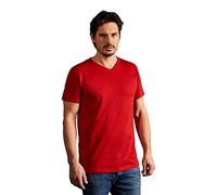 E3025 Promodoro Herren Premium V Ausschnitt T-Shirt Kurzarm Fire Red L