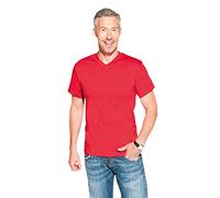 Premium V-Ausschnitt T-Shirt Plus Size Herren, Rot, 5XL