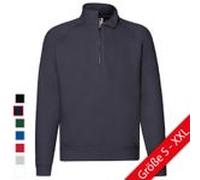PREMIUM ZIP NECK SWEAT | Sweatshirt Unisex – Raglanärmel, verdeckter Metall-Reißverschluss, Baumwoll-Elasthan-Bündchen, Herren & Damen weiß 2XL