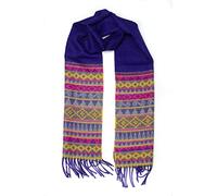 PREMIUMARMADA Purer Wollschal aus 100% Wolle Alpaka, eleganter Winterschal, Wollschal aus feiner 100% Alpaka Wolle, weich, warm, pures elegantes Naturhaar unisex, natur (bunt blau lila)