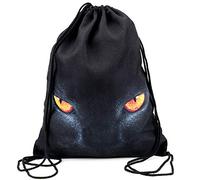 PREMYO Turnbeutel für Mädchen Teenager Junge - Sportbeutel Damen Bedruckt Puma Augen - Hipster Gym Bag Festival