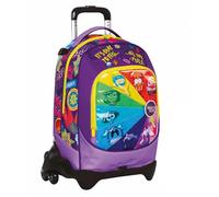 PRESTIGE & DELUXE Schultrolley Jack mit 3 abnehmbaren Rädern Inside Out 2 Universal Mood, 3 in 1 für Grundschule Mädchen + 7 löschbare Stifte und Schlüsselanhänger mit Pailletten