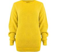 Pretty Attitude Übergroßer Strickpullover für Damen, grob, Baggy-Pullover, Strickpullover, dickes Oberteil, S-XXL, 36-50, gelb, 38-40