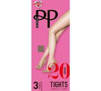 Pretty Polly Damen 3 Pair Pack Mink 20 Denier Smooth Knit Tights Strumpfhose, 20 den, S