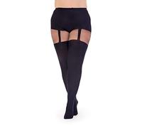 Pretty Polly Damen Curves Suspender Tights Strumpfhose, 60 DEN, Schwarz (Black Black), X-Large