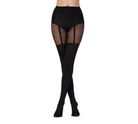 Pretty Polly Damen Suspender Tights Strumpfhose, 40 DEN, Schwarz (Black Black), One Size (Herstellergröße: OS) (1er Pack)