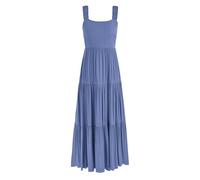 PRETTYGARDEN Damen 2024 Sommer ärmellos gestuft Maxikleid Casual Boho Flowy Chiffon Plissee Sommerkleid Tank Lange Kleider, Grau, Blau, Mittel