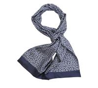 Prettystern 170cm langer 2-lagiger Doubleface Herren Seidenschal - klassisch Zeitloses Business-Design Herrenenschal Paisley Blau BF36
