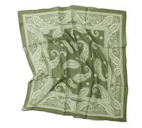 Prettystern Baumwolle & Seide Mix handrolliert 65/65 cm Damen Herren Sommer Frühling Seiden-halstuch Nickituch Grün SC45