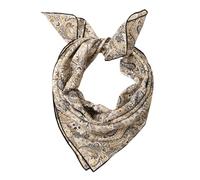 Prettystern Baumwolle & Seide Mix handrolliert 65/65 cm Damen Herren Sommer Frühling Seiden-halstuch Kopftuch Nickituch Beige Braun Paisley SC30