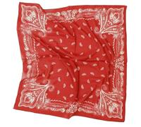 Prettystern Baumwolle & Seide Mix handrolliert 65/65 cm Damen Herren Sommer Frühling Seiden-halstuch Kopftuch Nickituch Paisley Rot SC23