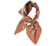 Prettystern Baumwolle & Seide Mix handrolliert 65/65 cm Damen Herren Sommer Frühling Seiden-halstuch Nickituch Blattdesign - Terrakotta SC41