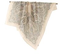 Prettystern Baumwolle & Seide Mix handrolliert 65/65 cm Damen Herren Sommer Frühling Seiden-halstuch Nickituch Paisley Beige SC50