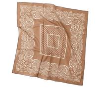 Prettystern Baumwolle & Seide Mix handrolliert 65/65 cm Damen Herren Sommer Frühling Seiden-halstuch Nickituch Braun SC48