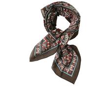 Prettystern Baumwolle & Seide Mix handrolliert 65cm Damen Herren Sommer Frühling Seiden-halstuch Kopftuch Nickituch Paisley Schwarz SC40