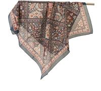 Prettystern Baumwolle & Seide Mix handrolliert 65cm Damen Herren Sommer Frühling Seiden-halstuch Kopftuch Nickituch Paisley Dunkelblau SC36