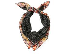 Prettystern Baumwolle & Seide Mix handrolliert 65cm Damen Sommer Frühling Seiden-halstuch Kopftuch Nickituch Schwarz Weiß Punkte SC33