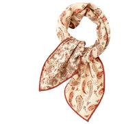 Prettystern doppelseitig doppelface bedrucktes Woll-seide 65 cm Seiden-Halstuch Bandana Wolltuch für Damen & Herren beige Paisley SW02
