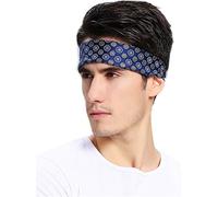 Prettystern Herren 100% Seide Bandana Nickituch Trachten-halstuch Seiden-Halstuch Sommer Seiden-Tuch Blau Kreis 10.