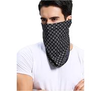 Prettystern Herren 100% Seide Bandana Nickituch Trachten-halstuch Sommer kleines Seiden-Halstuch Schwarz Kreis 11.