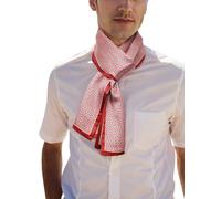 Prettystern Herren Damen 2-lagig schmal SeidenSchal Krawatten-Schal Halstuch für Frühling Sommer Rot Schwarz DS15