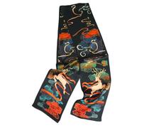 Prettystern Herren Damen elegant 2-lagig schmal langer Krawatten-Schal Halstuch SeidenSchal für Fühling und Sommer Dunkelgrün DS09