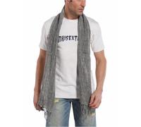 Prettystern Herren Leinen-Schal mit Fransen unisex leichter Sommer-Schal aus 100% Leinen in melierter Uni-Farben meliert Grau T135
