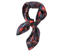 Prettystern Seiden-Halstuch Damen Herren Trachten-halstuch Seide Bandana Stirntuch Sommer Frühling kleines Seiden-Tuch 44 schwarz blau rot