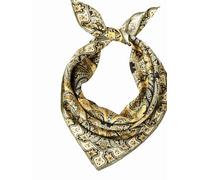 Prettystern Seidenhalstuch Business Herren elegant Nickituch Sommer Frühling Bandana Stirntuch Ethno Paisley Gelb Grün 69B