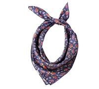 Prettystern Seidenhalstuch Damen Herren kleines Seidentuch Nickituch Sommer Frühling Bandana Stirntuch dunkelblau Paisley 63B