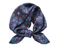 Prettystern Unisex handrolliertes SeidenHalstuch Seide Nickituch Bandana Stirntuch kleines Seidentuch für Damen Herren 10 Lila Gold blau